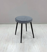 Табурет Хоби круг велюр (Серый california 975/Черный конус)