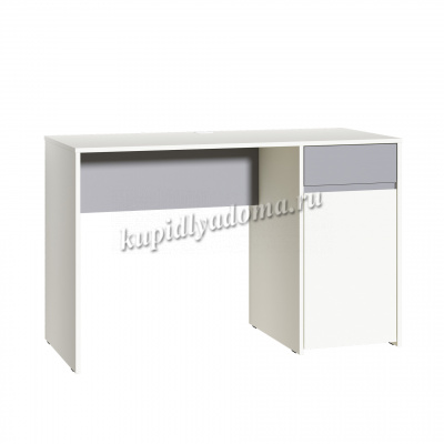 Стол письменный Торонто 12.149 (Белый шагрень/Стальной серый)