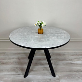 Стол обеденный раздвижной пластик Байкал-2 (Бетао 3045/Опоры черные)