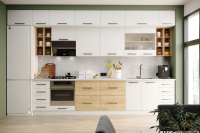 ТЭКС_Кухня Тоскана прямая_белый глянец+дуб крафт золотой