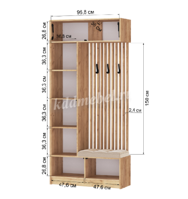 Центральная секция Руэлла (Дуб крафт золотой/Графит серый)