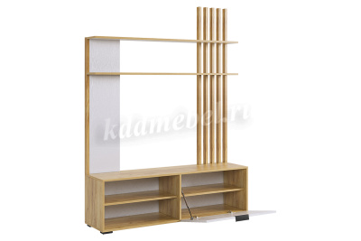 Гостиная Бери К-3 (Дуб крафт золотой/Белое дерево)