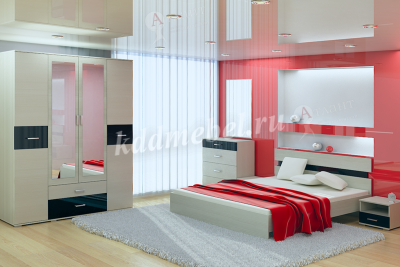 Пенал Сити-31 (Сосна карелия/Черный глянец)