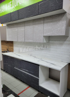 Кухня Дакота 2.6 (Торос грей/Торос графит мрамор)