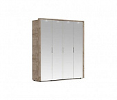 Шкаф Джулия 4-х дверный с 4 зеркалами с порталом (Дуб крафт серый)