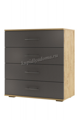 Комод широкий 02 Бруно (Дуб Вотан/Серый Графит)