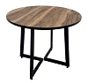 Стол обеденный круглый Дэнвер 2 кат. (Опора Черный матовый/Столешница Индийское дерево)