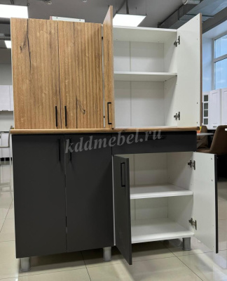 Кухня Кантри 1,2 (Дуб канадский/Карбон вулкан/Столешница Дуб вотан)