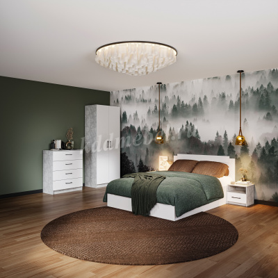 Тумба прикроватная Чикаго (2 шт) (Ателье светлый/Белый)