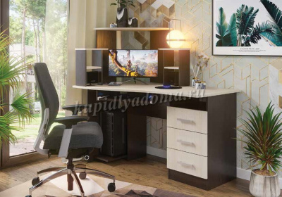 Стол компьютерный №1 (Венге/Дуб белфорт)