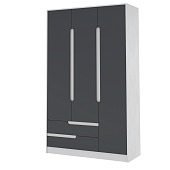 Шкаф 3-х створчатый Гавана (Белый/Графит серый)