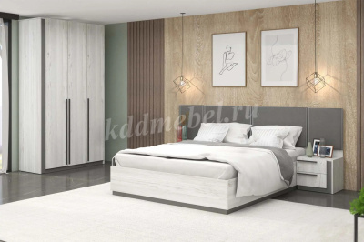 Кровать Винтер-14 1.4 с подъемным механизмом (Винтерберг/Темно-серый) 