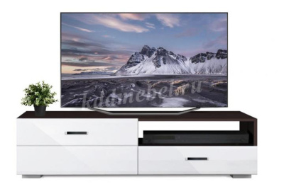 Тумба под ТВ Ларго 1.4 (Венге/Белый глянец)