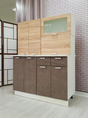 Кухня Бетоны 1,2 МДФ Белый (Дуб сонома/Бетон темный)