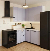 Кухня угловая Татами 1,4*1,5 МДФ Белый (Милано гавань/Столешница Мрамор лацио)
