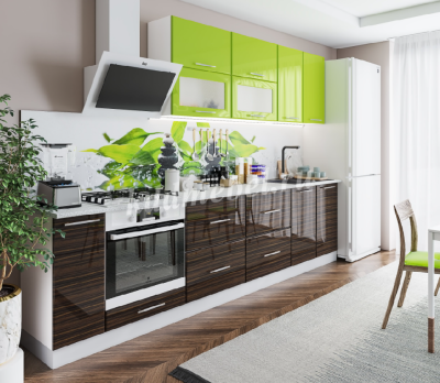 Шкаф нижний 4Р кухня Танго без столешницы (Белый/Лайм глянец)