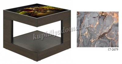 Стол журнальный Куб с фотопечатью (Венге/2679)