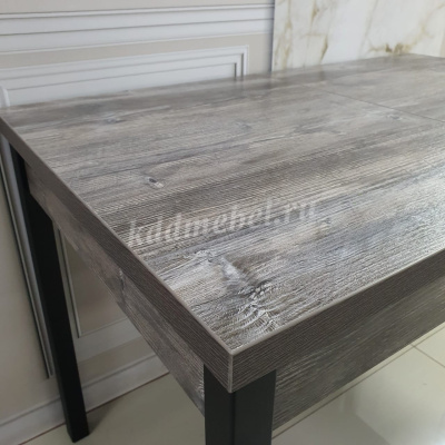 Стол обеденный Лофт-3 раздвижной (Сосна пасадена/Опоры черные)