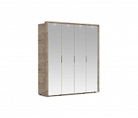 Шкаф Джулия 4-х дверный с 4 зеркалами с порталом (Дуб крафт серый)