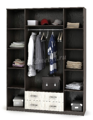 Шкаф распашной Квадро (Ясень шимо темный/Ясень шимо светлый)