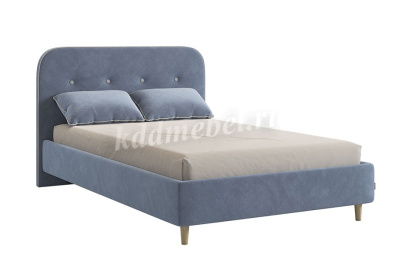 Кровать Лео 1.2 с ортопедическим основанием (Нежно-розовый/Графит велюр)