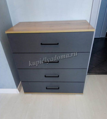 Комод широкий 02 Бруно (Дуб Вотан/Серый Графит)