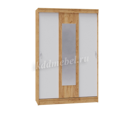 Шкаф-купе Бася (Белый/Дуб крафт золотой)